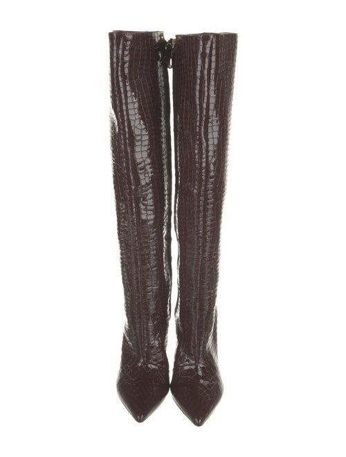 Alexandre Birman Embossed Leather Animal Print Boots