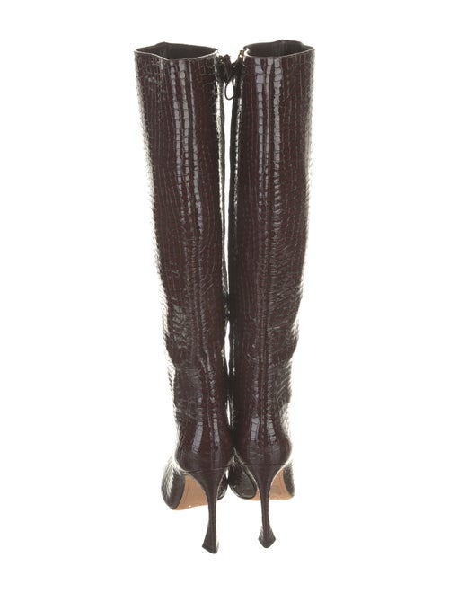 Alexandre Birman Embossed Leather Animal Print Boots