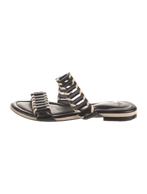 Alexandre Birman Leather Colorblock Pattern Slides