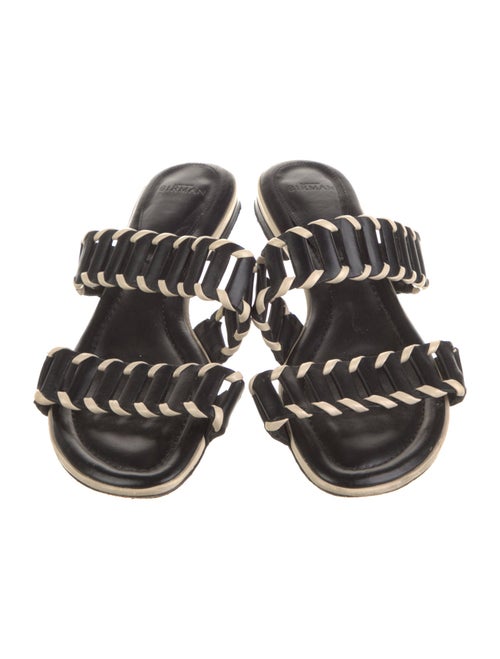 Alexandre Birman Leather Colorblock Pattern Slides