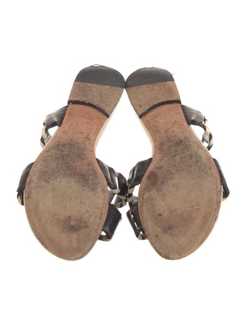 Alexandre Birman Leather Colorblock Pattern Slides