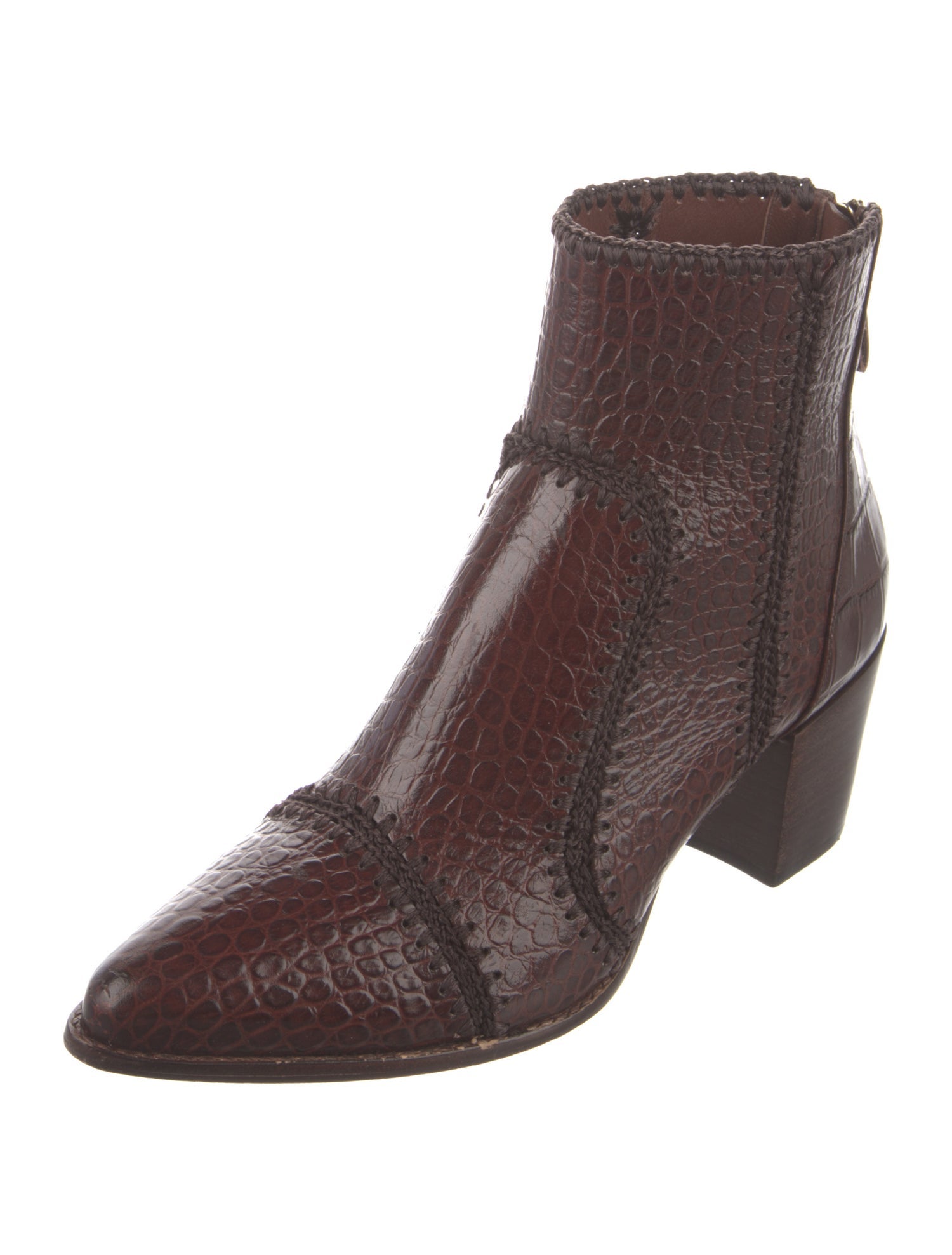 Alexandre Birman Embossed Leather Boots