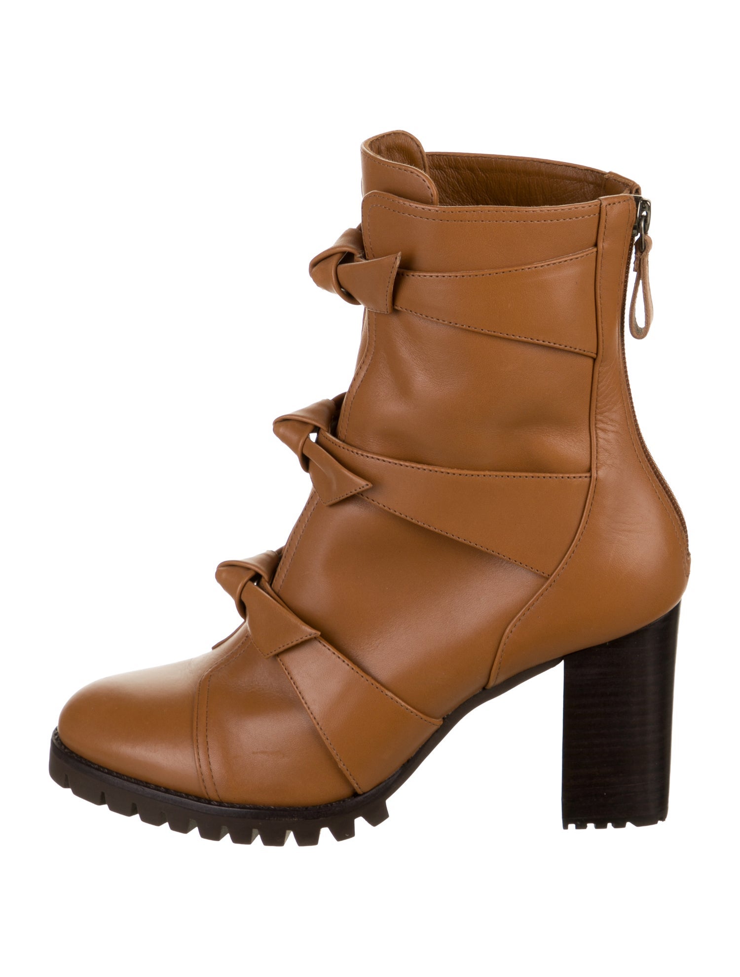 Alexandre Birman Leather Bow Accents Boots