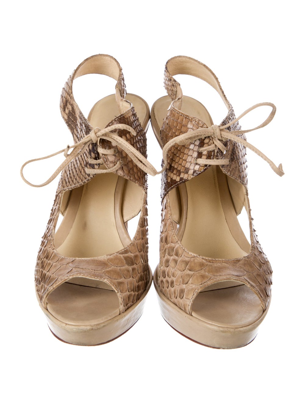 Alexandre Birman Python Slingback Pumps Neutrals … - image 3
