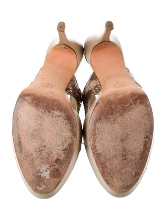 Alexandre Birman Python Animal Print Slingback Pumps