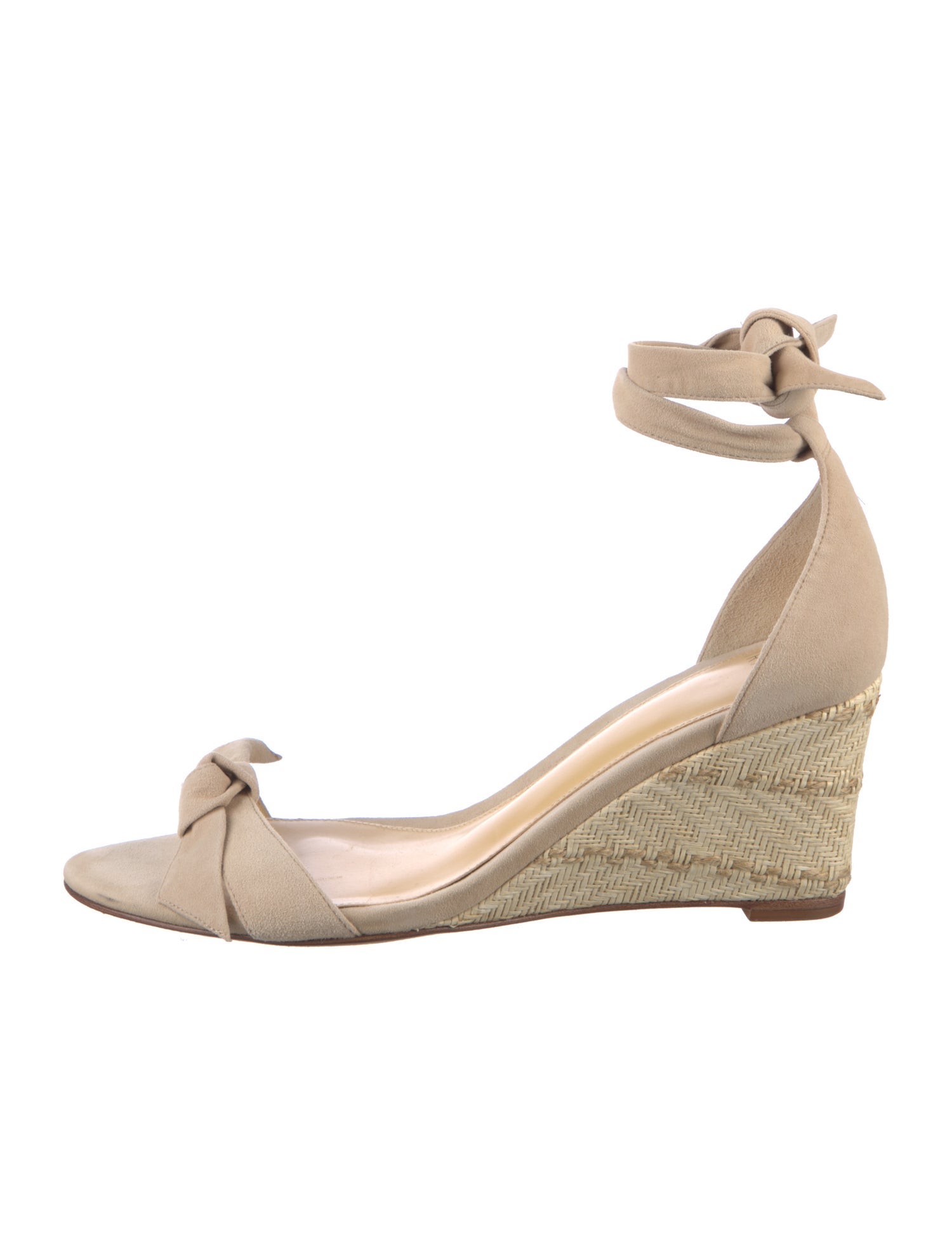 Alexandre Birman Suede Bow Accents D'Orsay Pumps