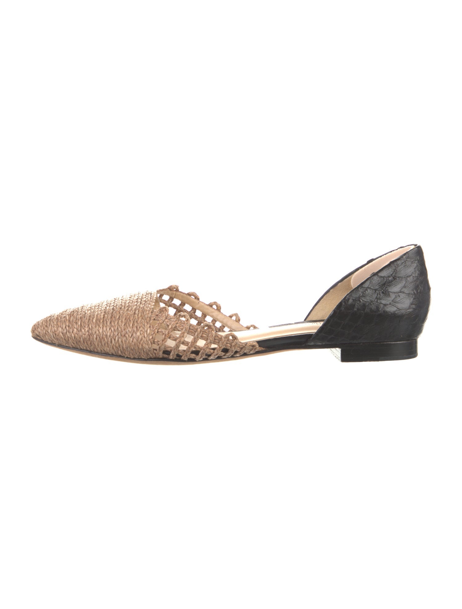 Alexandre Birman Leather Colorblock Pattern D'Orsay Flats