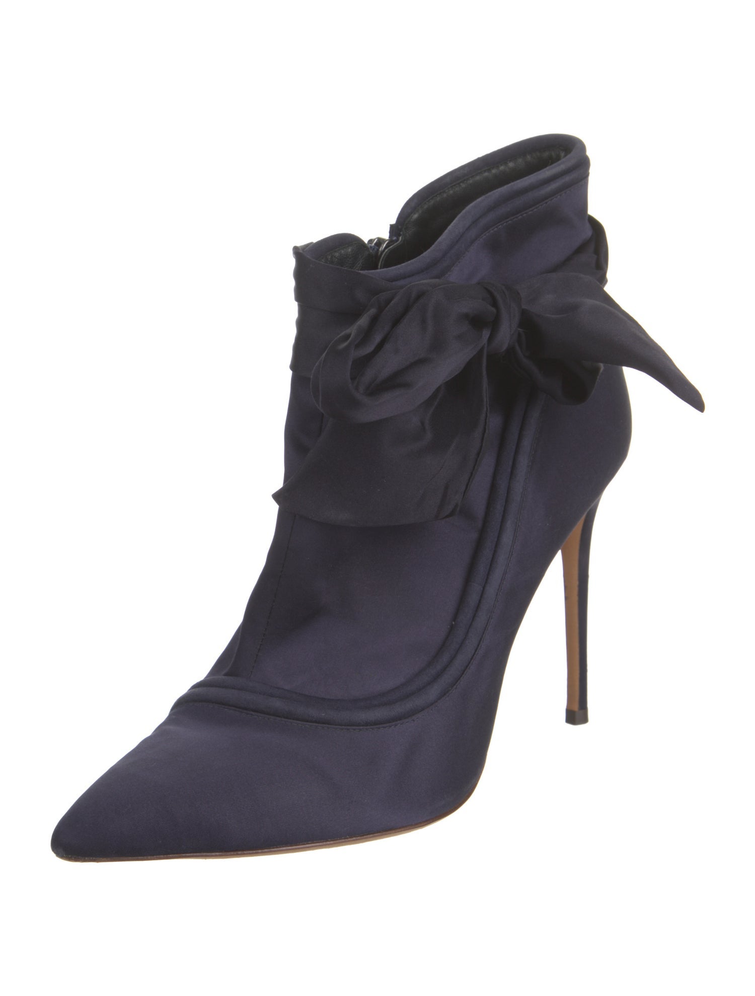 Alexandre Birman Satin Bow Accents Lace-Up Boots