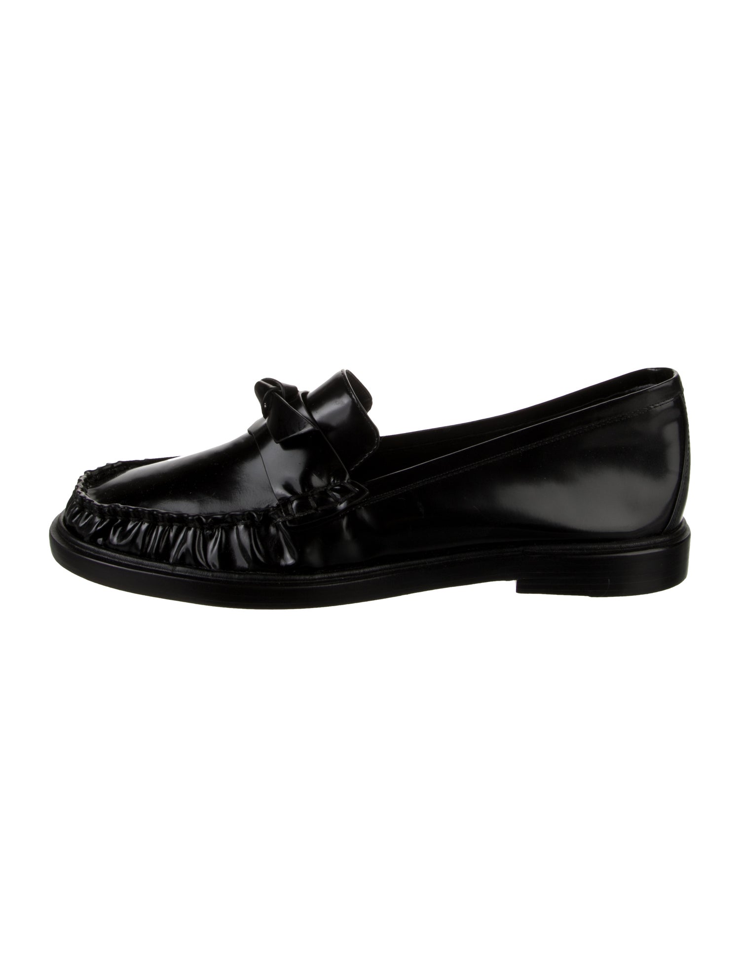 Alexandre Birman Embossed Leather Bow Accents Loafers