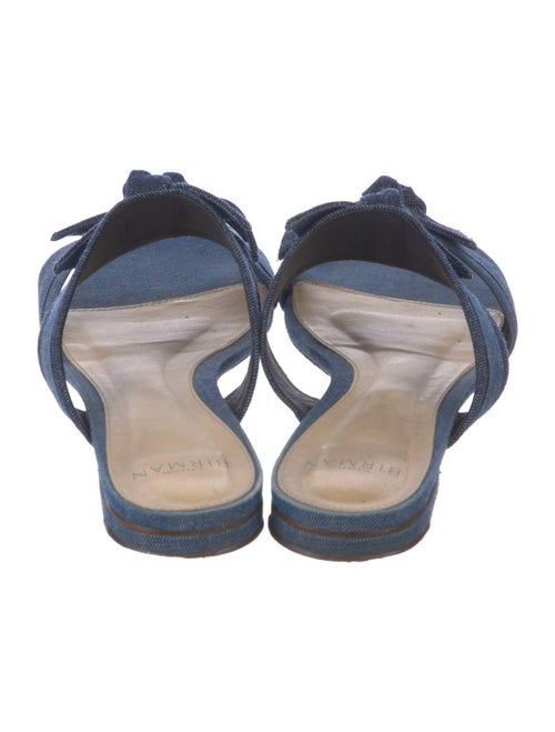 Alexandre Birman Denim Bow Accents Slides