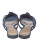 Alexandre Birman Denim Bow Accents Slides