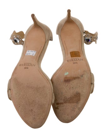 Alexandre Birman Suede Crystal Embellishments Sandals