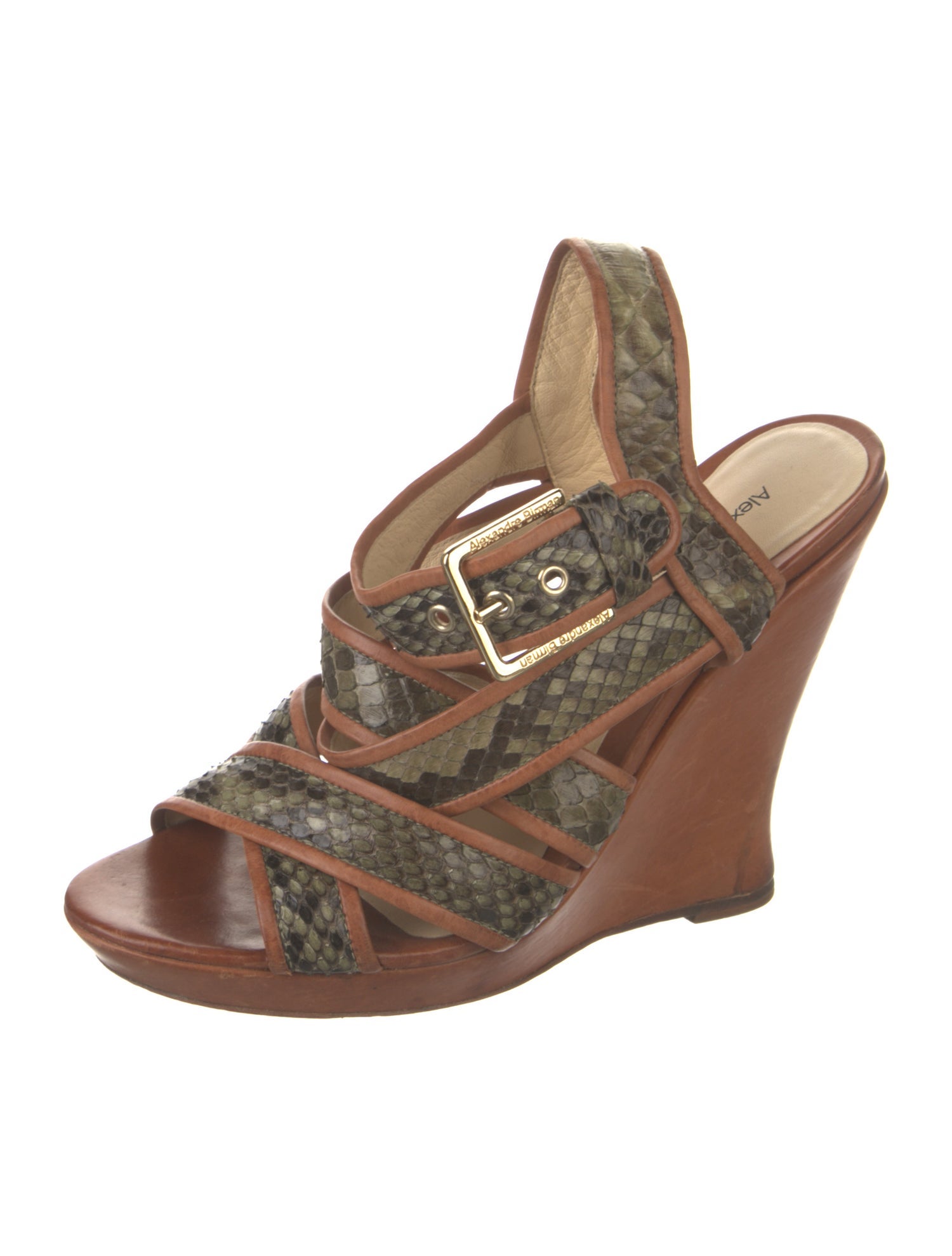 Alexandre Birman Snakeskin Animal Print Gladiator Sandals