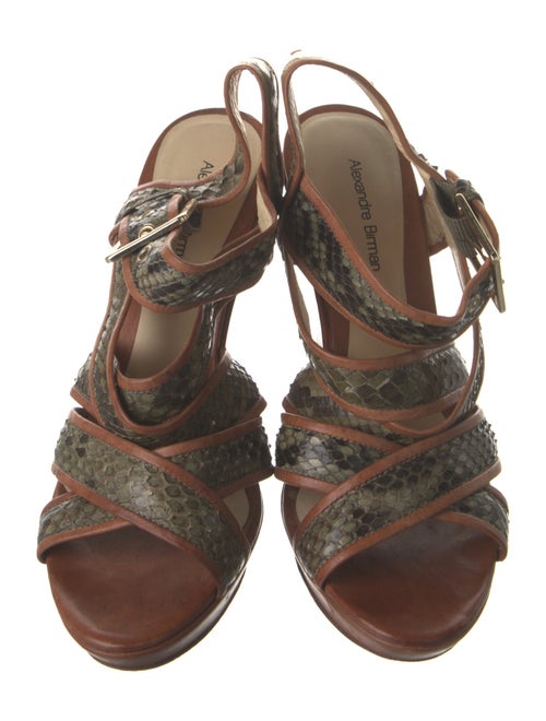 Alexandre Birman Snakeskin Animal Print Gladiator Sandals