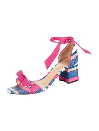 Alexandre Birman Straw Striped Sandals