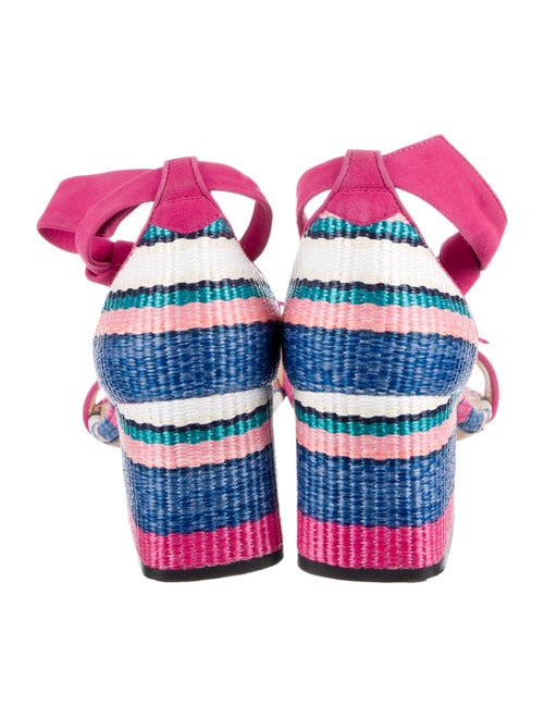 Alexandre Birman Straw Striped Sandals