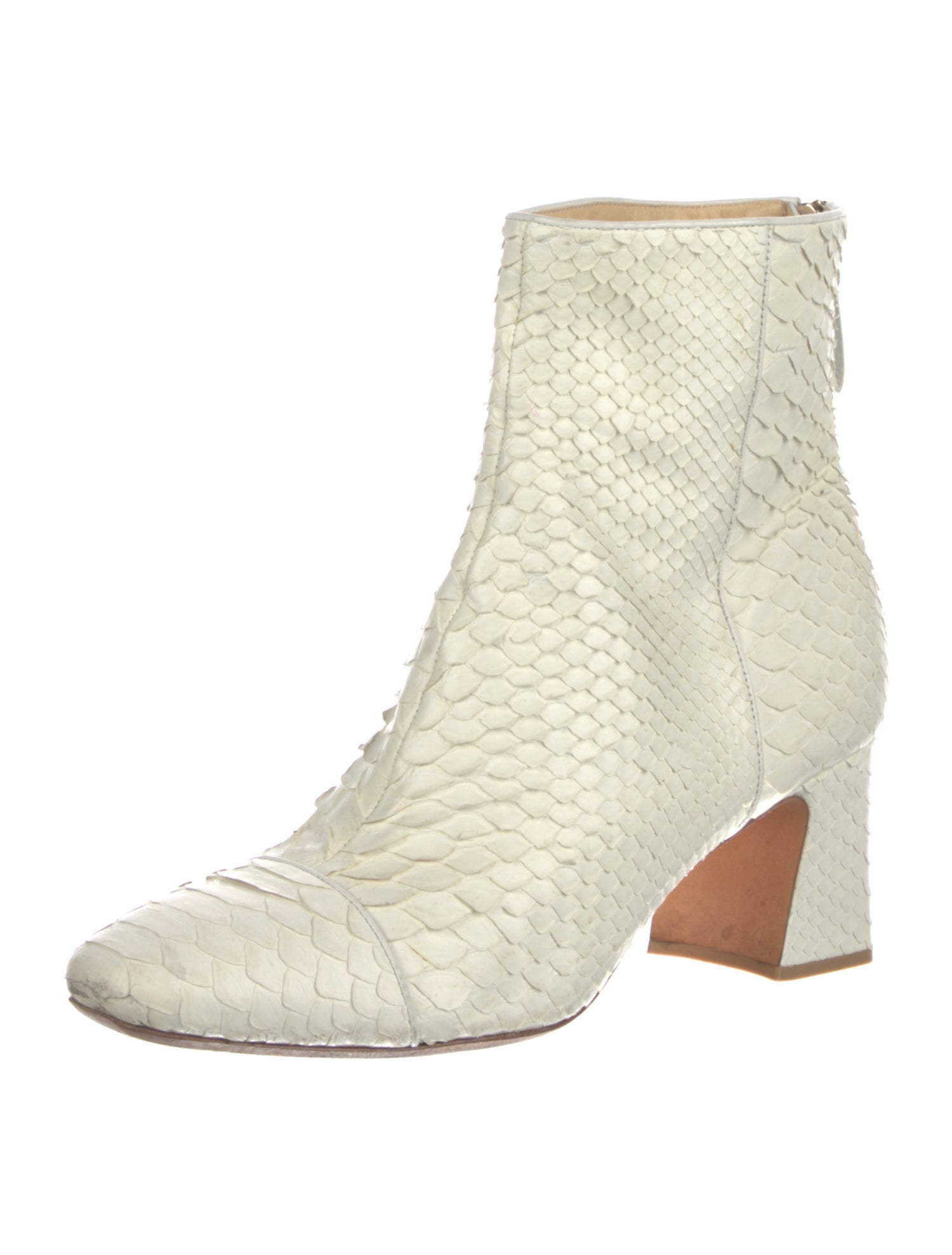 Alexandre Birman Python Leather Trim Embellishment Boots