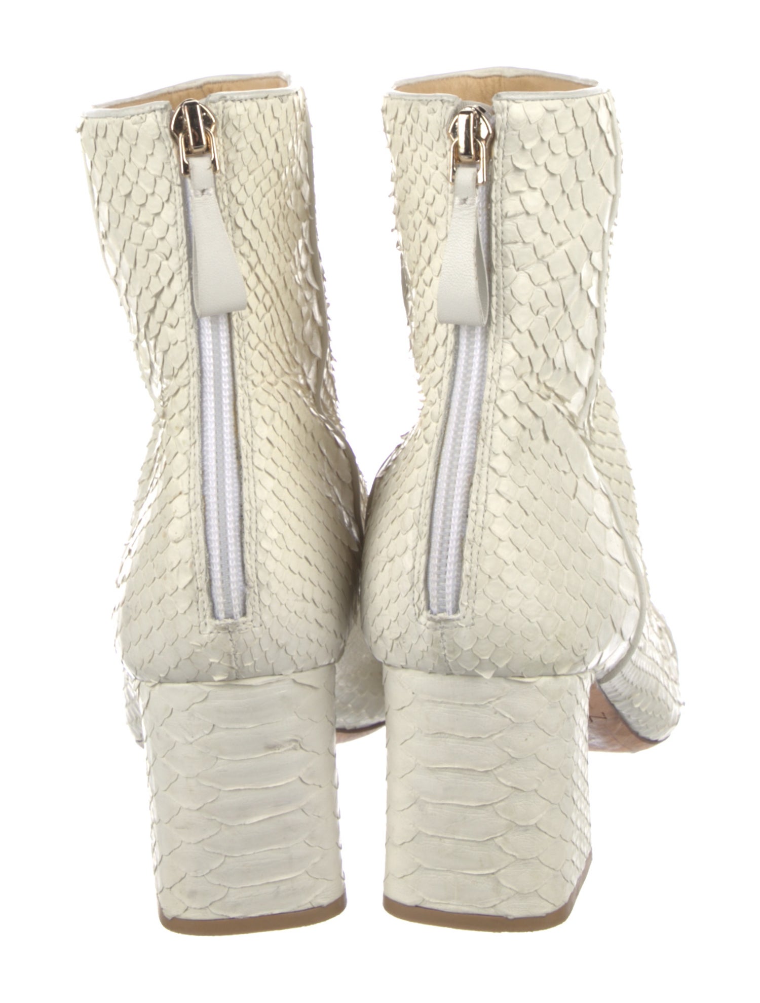 Alexandre Birman Python Leather Trim Embellishment Boots