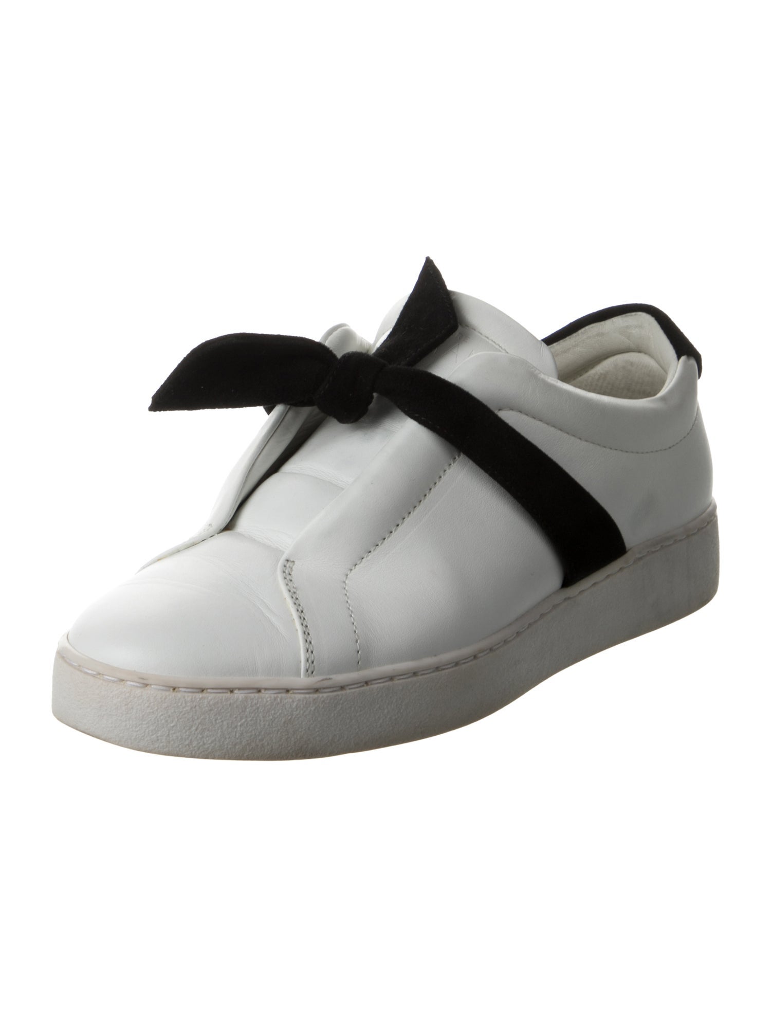 Alexandre Birman Leather Bow Accents Sneakers