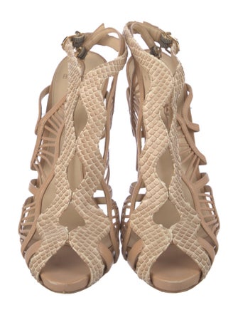 Alexandre Birman Leather Animal Print Sandals