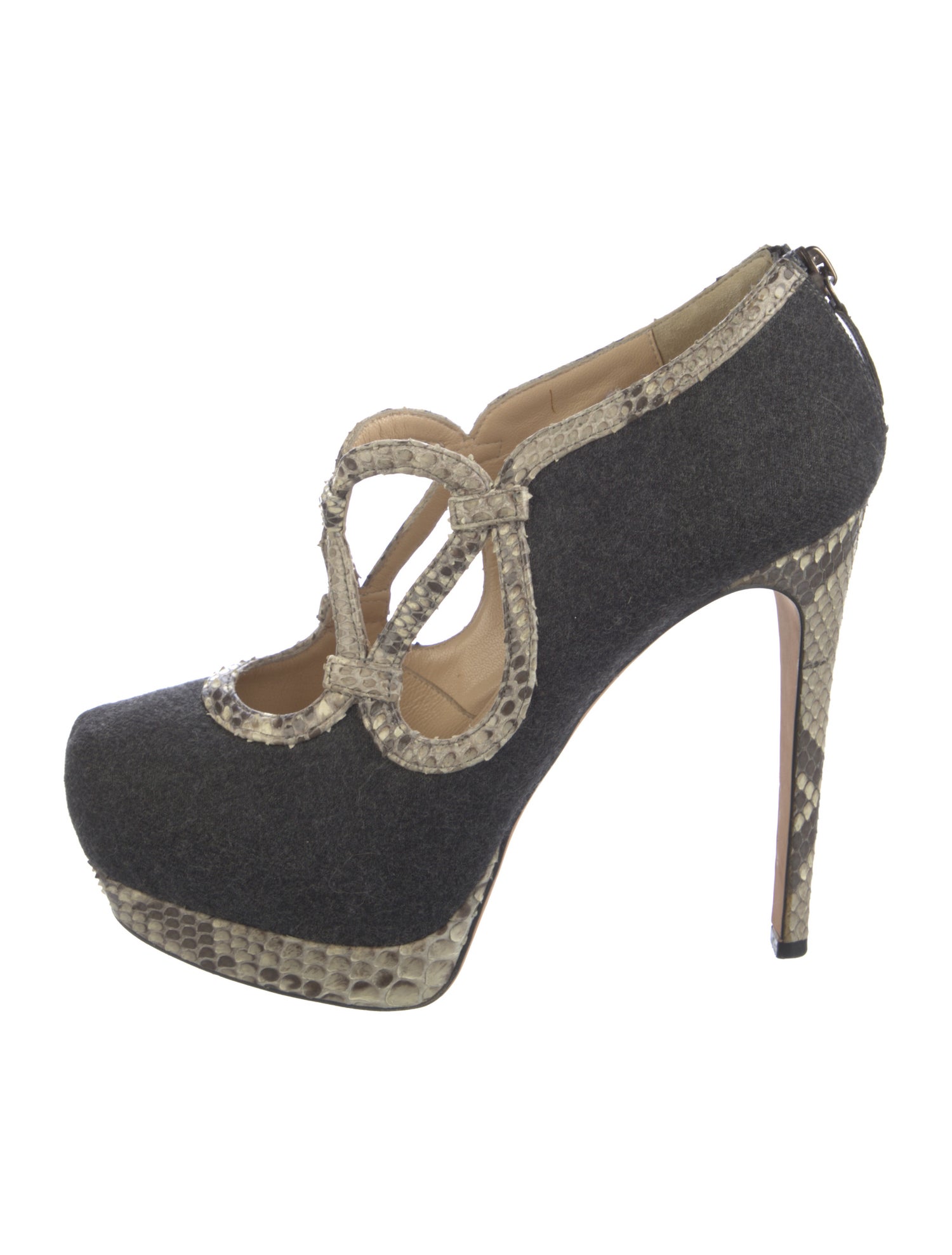 Alexandre Birman Animal Print T-Strap Pumps