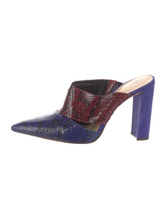 Alexandre Birman Leather Animal Print Mules