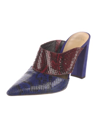 Alexandre Birman Leather Animal Print Mules