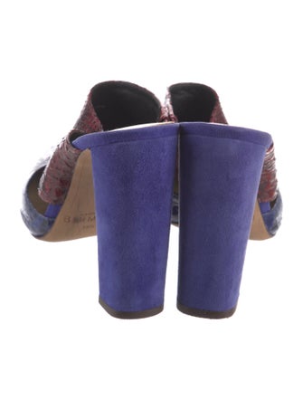 Alexandre Birman Leather Animal Print Mules