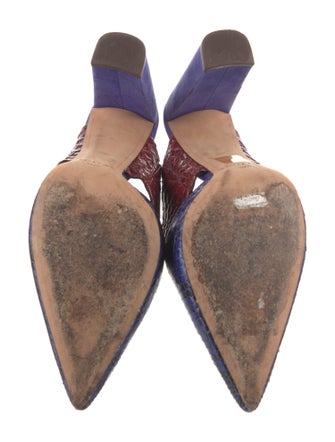 Alexandre Birman Leather Animal Print Mules