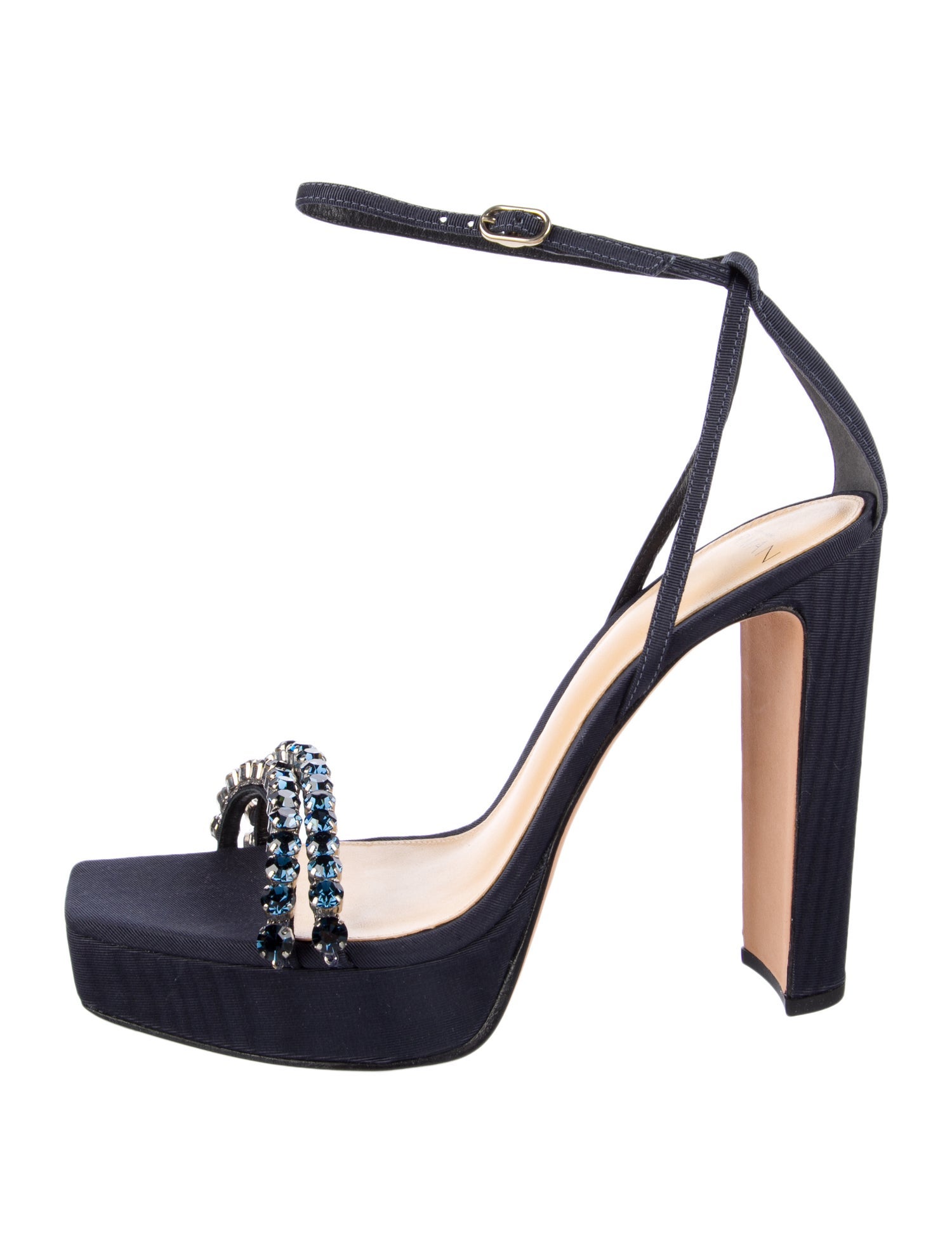 Alexandre Birman Satin Crystal Embellishments Sandals w/ Tags