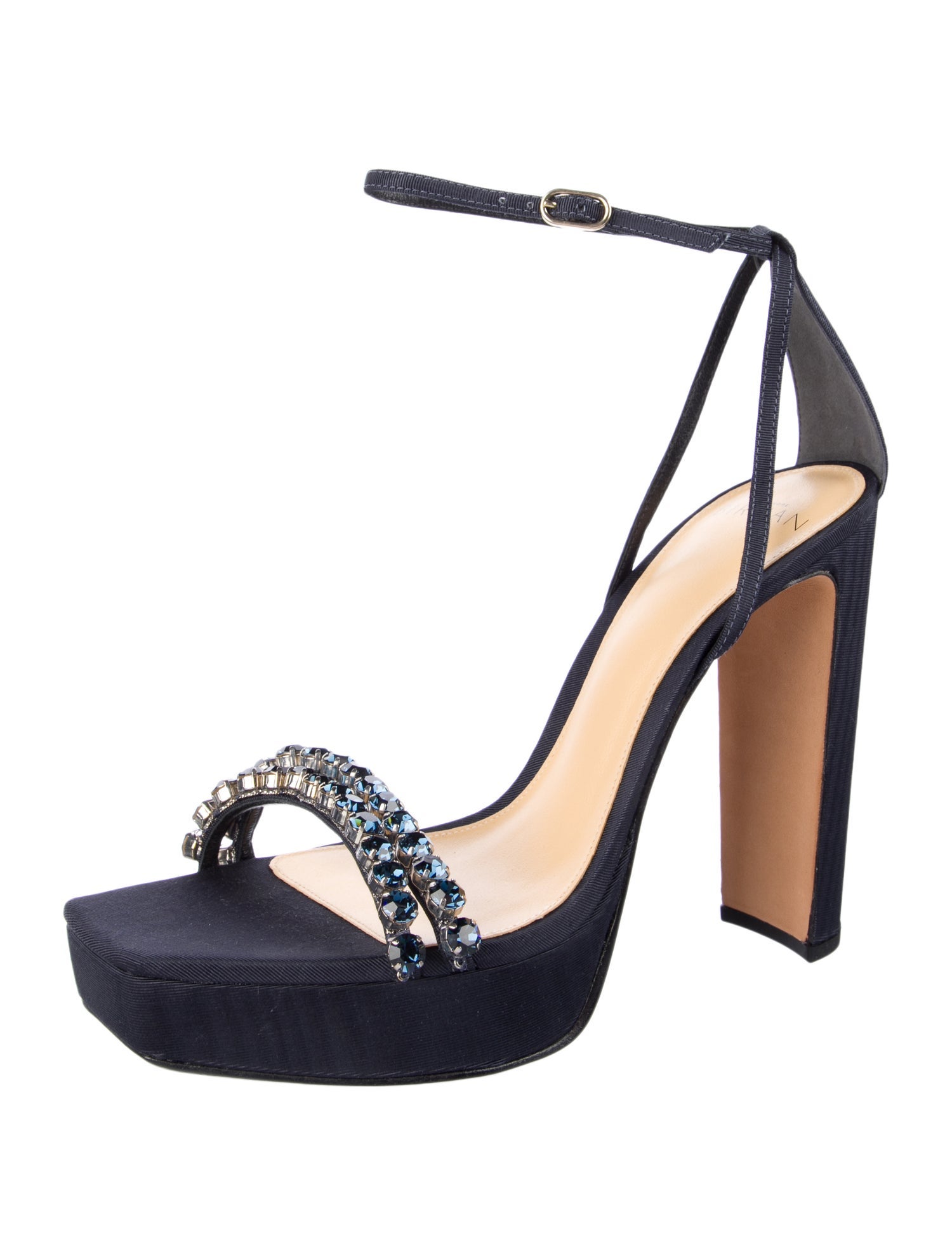 Alexandre Birman Satin Crystal Embellishments Sandals w/ Tags