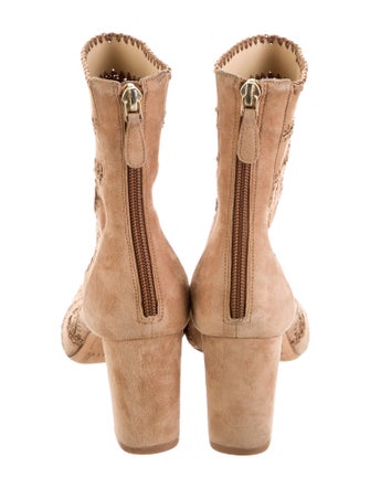 Alexandre Birman Suede Striped Sock Boots