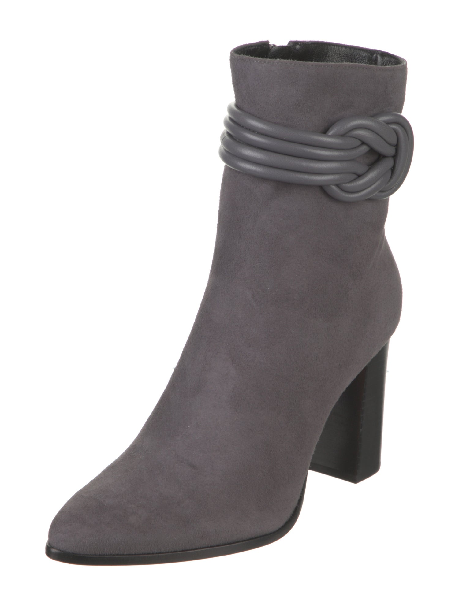 Alexandre Birman Suede Braided Accents Sock Boots