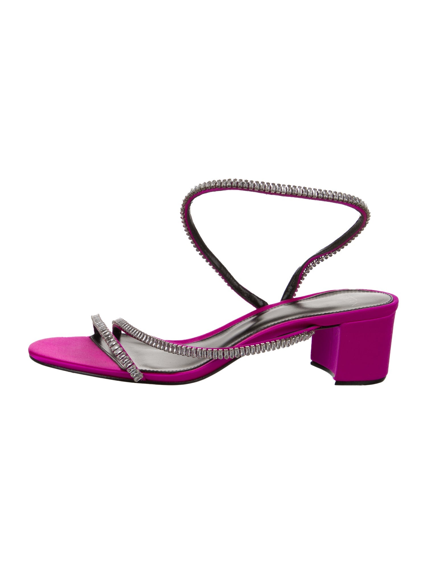 Alexandre Birman Satin Crystal Embellishments Sandals