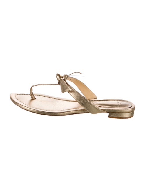 Alexandre Birman Leather Bow Accents Slides