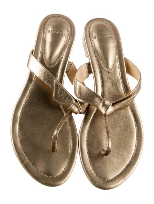 Alexandre Birman Leather Bow Accents Slides