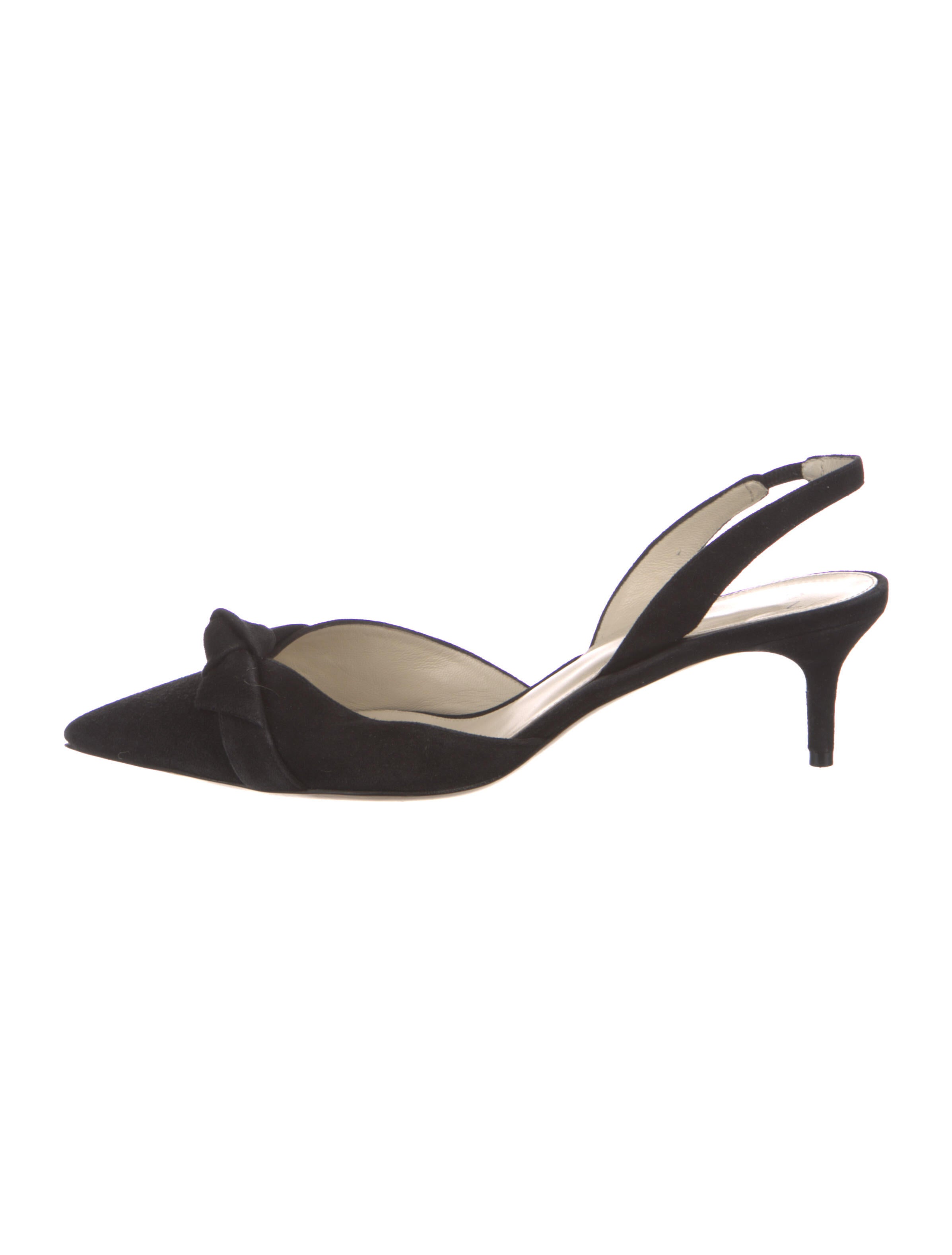 Alexandre Birman Suede Bow Accents Slingback Pumps