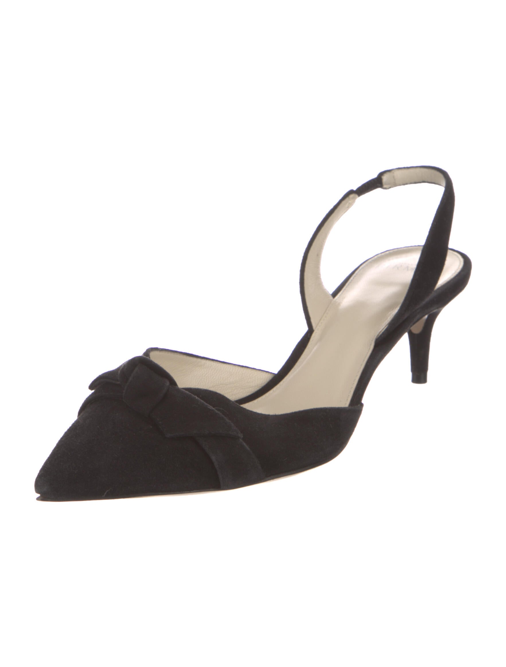 Alexandre Birman Suede Bow Accents Slingback Pumps
