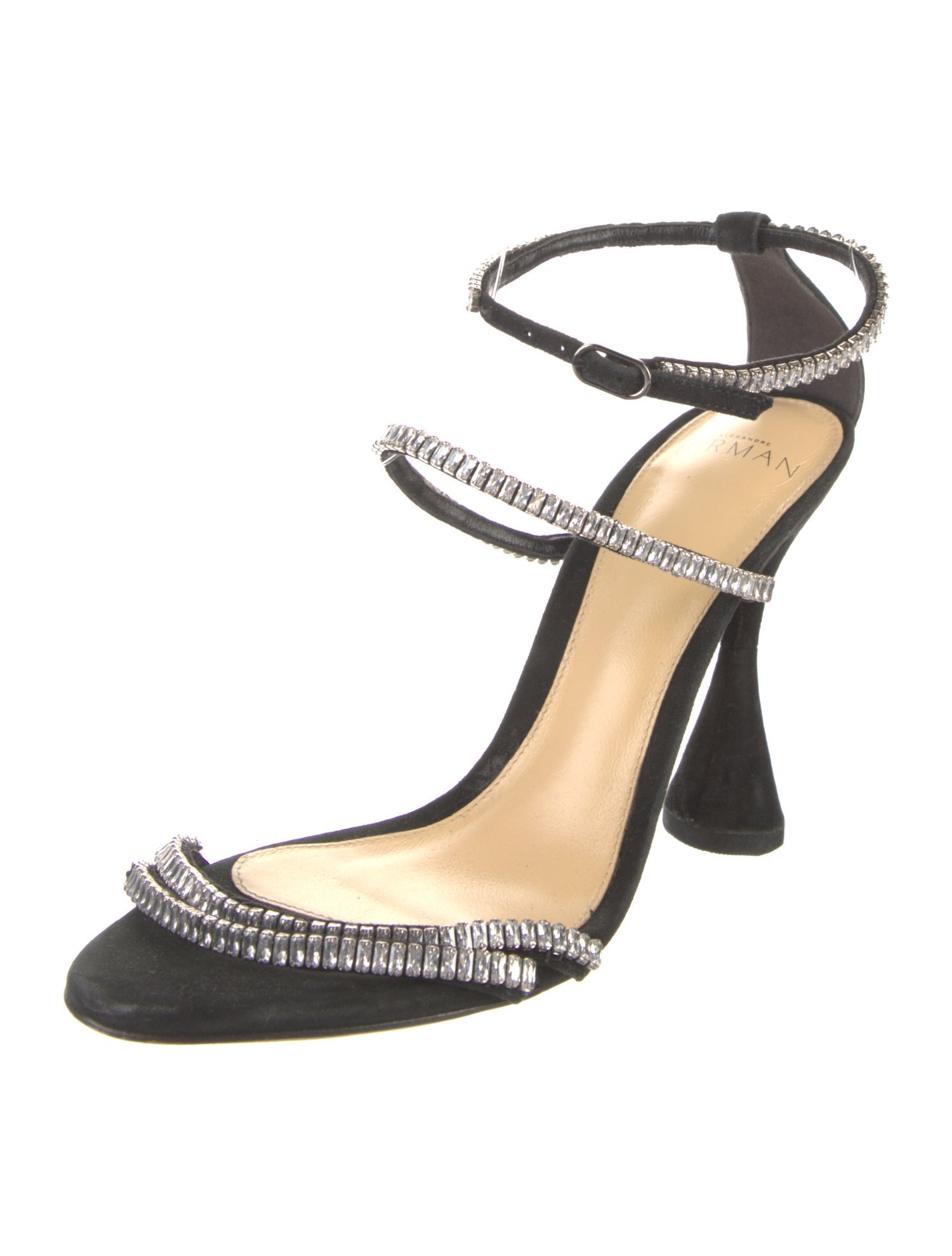 Alexandre Birman Suede Crystal Embellishments Sandals