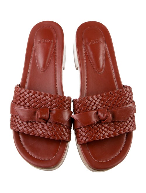 Alexandre Birman Leather Bow Accents Slides