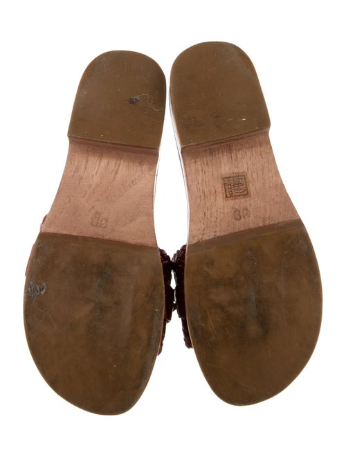 Alexandre Birman Leather Bow Accents Slides