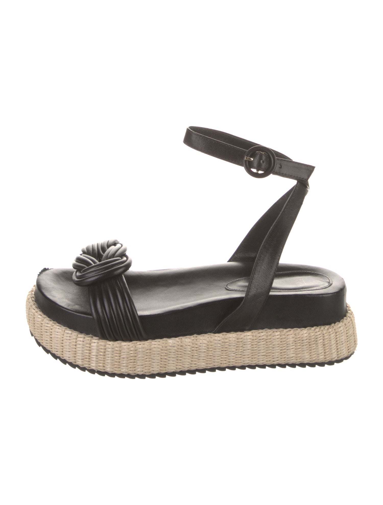 Alexandre Birman Leather Braided Accents Espadrilles