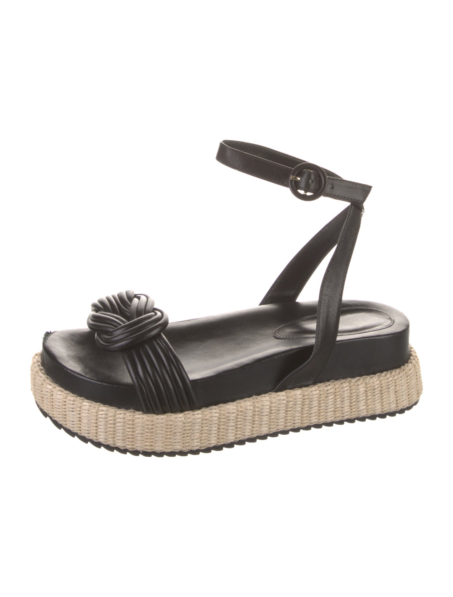 Alexandre Birman Leather Braided Accents Espadrilles