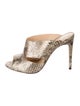 Alexandre Birman Embossed Leather Animal Print Mules