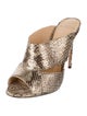 Alexandre Birman Embossed Leather Animal Print Mules