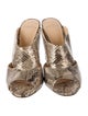 Alexandre Birman Embossed Leather Animal Print Mules