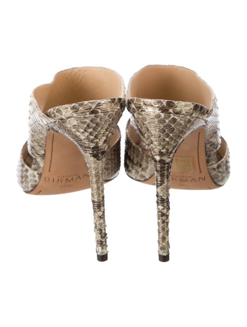 Alexandre Birman Embossed Leather Animal Print Mules