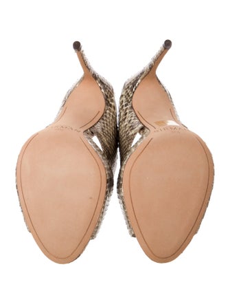 Alexandre Birman Embossed Leather Animal Print Mules