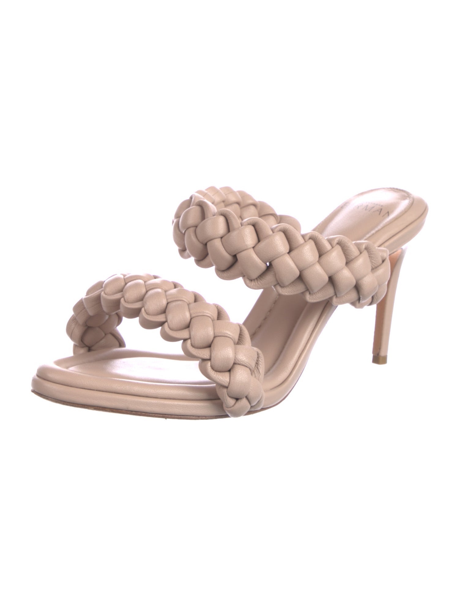 Alexandre Birman Leather Braided Accents Slides