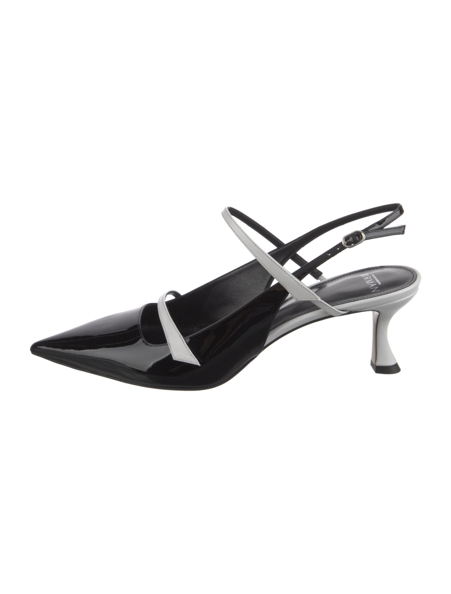 Alexandre Birman Patent Leather Colorblock Pattern Slingback Pumps